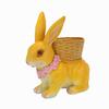 Rabbit Flowerpot Resin Process Rabbit Ornament with Back Basket Outdoor Decoration for Courtyard