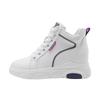 Women's High-Top White Cotton Shoes with Plush Lining, Autumn/Winter 2022 Collection - Height-Enhancing Sports Casual Footwear.