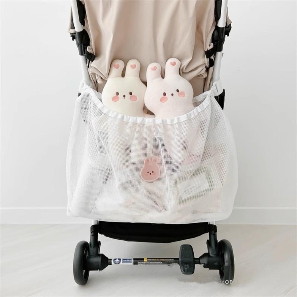 Multifunction Baby Pram Hanging Bag Cartoon Animals Mesh Mommy Bag  Bottle