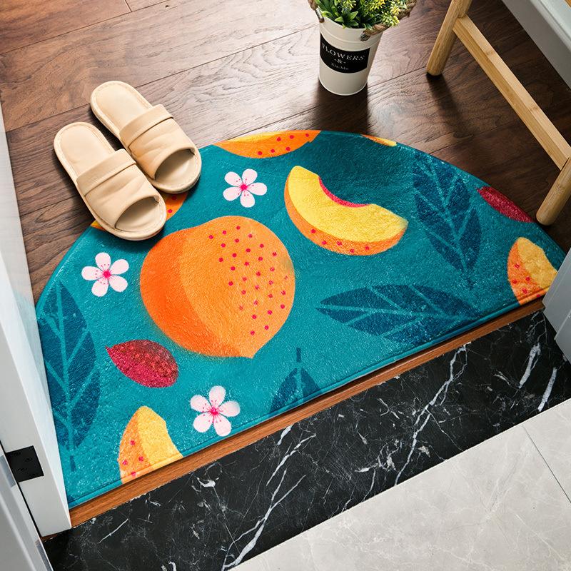 Cute Cartoon Floor Mats Home Door Non-slip Floor Mats Bedroom Kitchen Bathroom Semicircular Door Mats Floor Mat In The Room