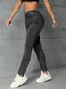 European Women's Fashion: Elastic Slim-Fit Denim Tapered Pants
