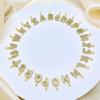 Balloon Bubble English 26 Letter Name Copper Gold Plated Zircon Pendant Necklace
