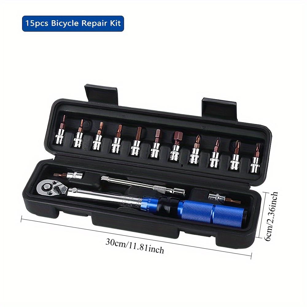 

Набор динамометрических ключей с предустановленным моментом затяжки 15 шт./набор 1/4 5-25 Нм Высокоточный набор динамометрических инструментов 15pcs/set