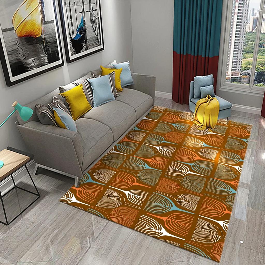 Retro Florales Muster Teppich für Wohnzimmer Schlafzimmer Bettseite Dekoration Bodenteppich Kinder Teenager Krabbelteppich Badezimmer Rutschfester Teppich