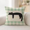 Pattern Lazy Black Cat Pattern Cushion Cover Soft Plush Cushion Covers Fluffy Throw Pillow Cases For Sofa Bedroom Home Decor