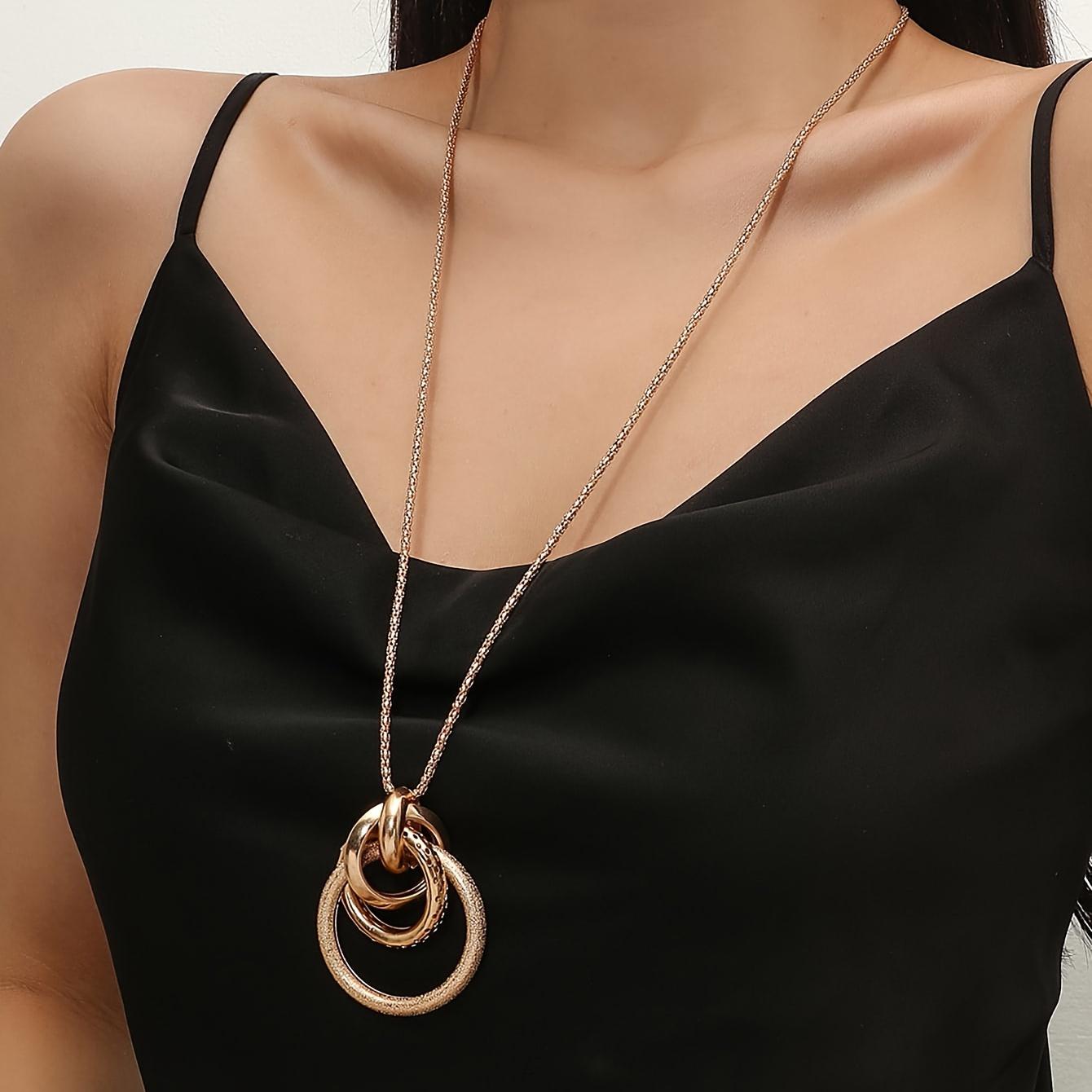 [European and American Fashion] European and American Fashion | New Jewelry Circle Pendant | Sweater Chain Exaggerated 30.31 in