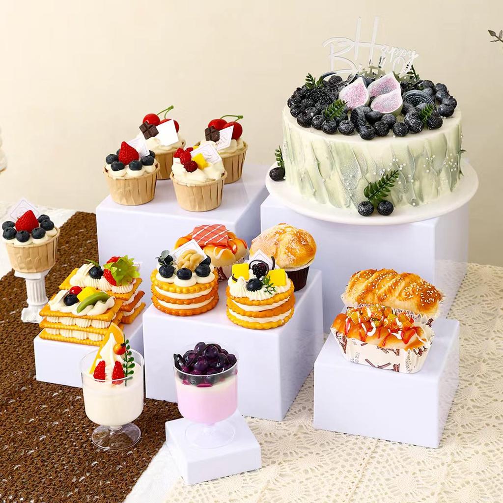 5pcs/6pcs acrylic white/transparent cake display rack suitable for business birthday banquets, weddingsholiday decoration racks