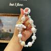 Sanrio Kuromi Beads Phone Chain Cinnamoroll Melody Keychain Sweet Girl Wrist Strap Bracelet Earphone Case Charm Bag Decor