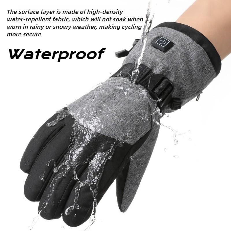 Electric Heated Gloves Waterproof Touchscreen 3 Heat Settings Heating for Outdoor Motorcycle Skiing Hiking Cycling for Men Women