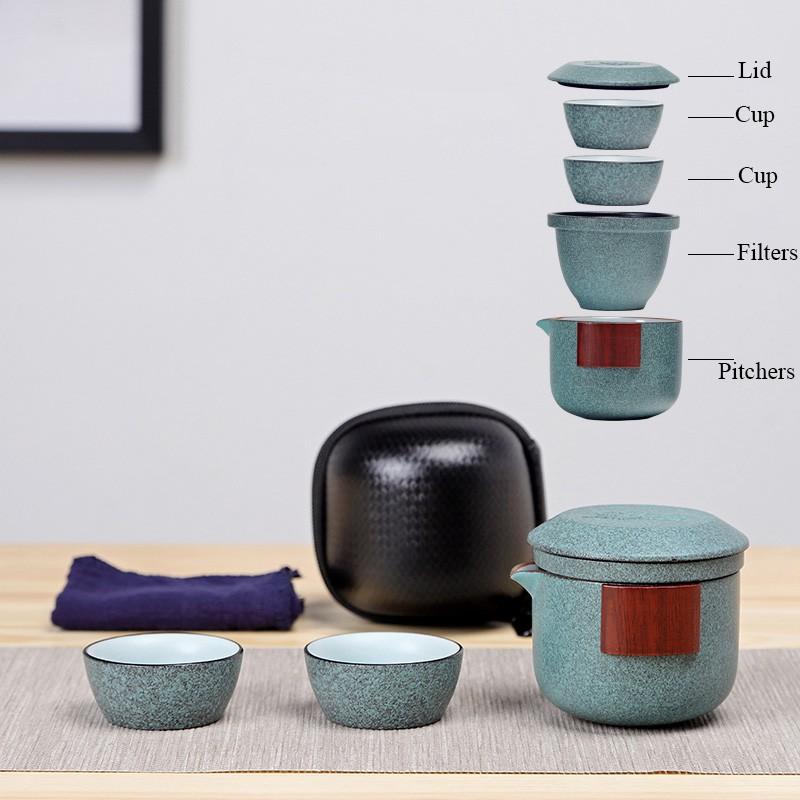 

Керамический чайный набор Портативный Чайник на две чашки Быстрая чайная чашка B