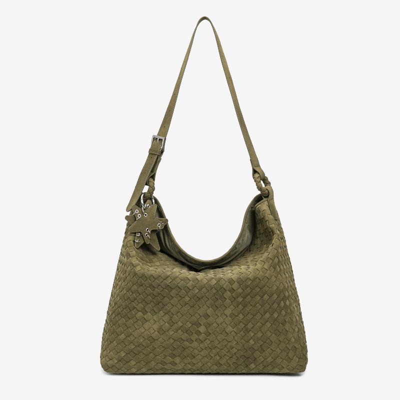 Autumn and Winter Suede Woven Bag New Niche Design Simple Commuting Versatile Shoulder Bag Large Capacity Handbag