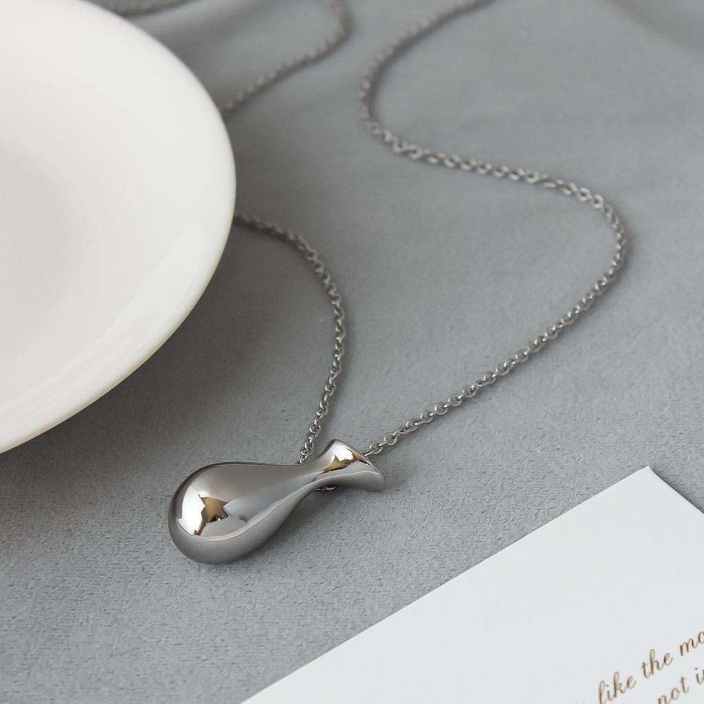 Sterling Silver Water Purifier Bottle Pendant Necklace - Elegant Long Style Sweater Accessory