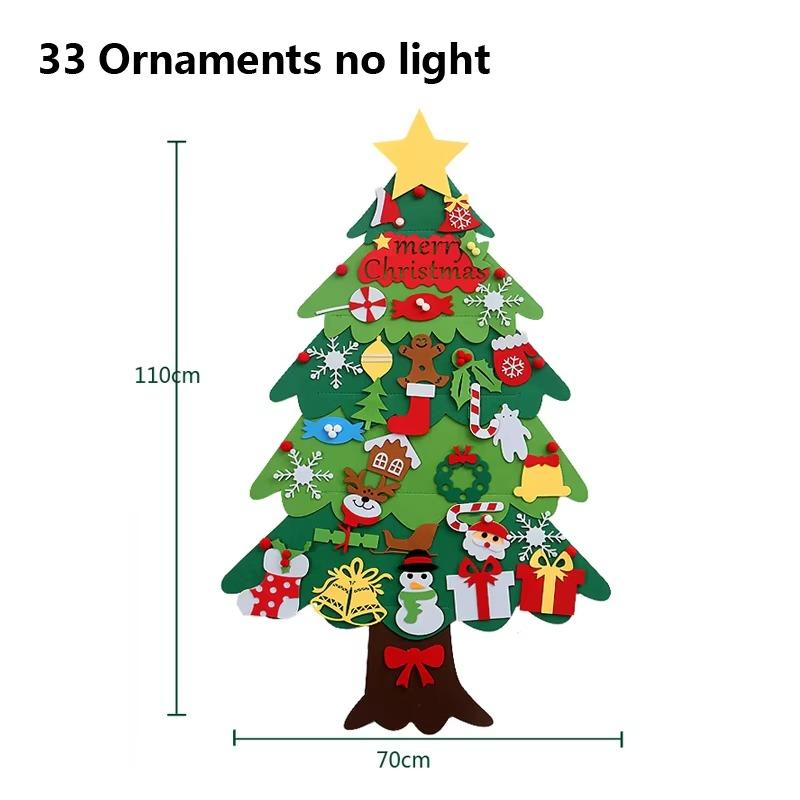 DIY Filz-Weihnachtsbaum-Set mit Schmuck Weihnachten Feiertagsdekoration Weihnachtsmann Geschenk Neujahr Tür Wandbehang Dekoration