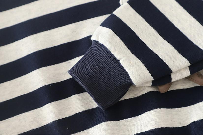 Boys' Korean Style Striped Hoodie Two-Piece Set - Trendy Children's Spring & Autumn Fashion