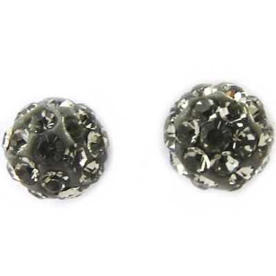[L9745] - Gray 'Sissi' Silver Earrings (crystal)