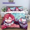 Momo  Pattern Bedding Quilt Set  Home Decoration  Gift (1 * duvet cover + 2 * pillowcase  without core)