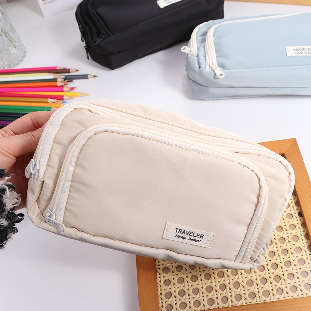 Simple Pencil Bag Large Capacity Stationery Holder Bag School Cases School Students Supplies