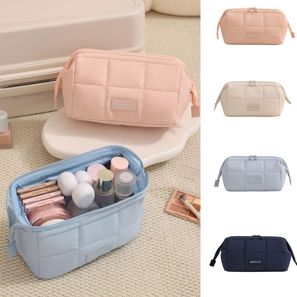 Wide-open Makeup Organizer Handheld Toiletry Storage Bag Trendy Women  Cosmetic Bag  Outdoor