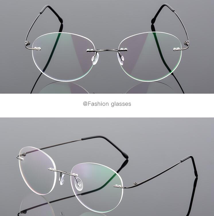 Framless Round Myopia Glasses Finished Women Men Ultra-Light Rimless Shortsighted Prescription Eyeglasses 0 -0.5 -0.75 To -6.0