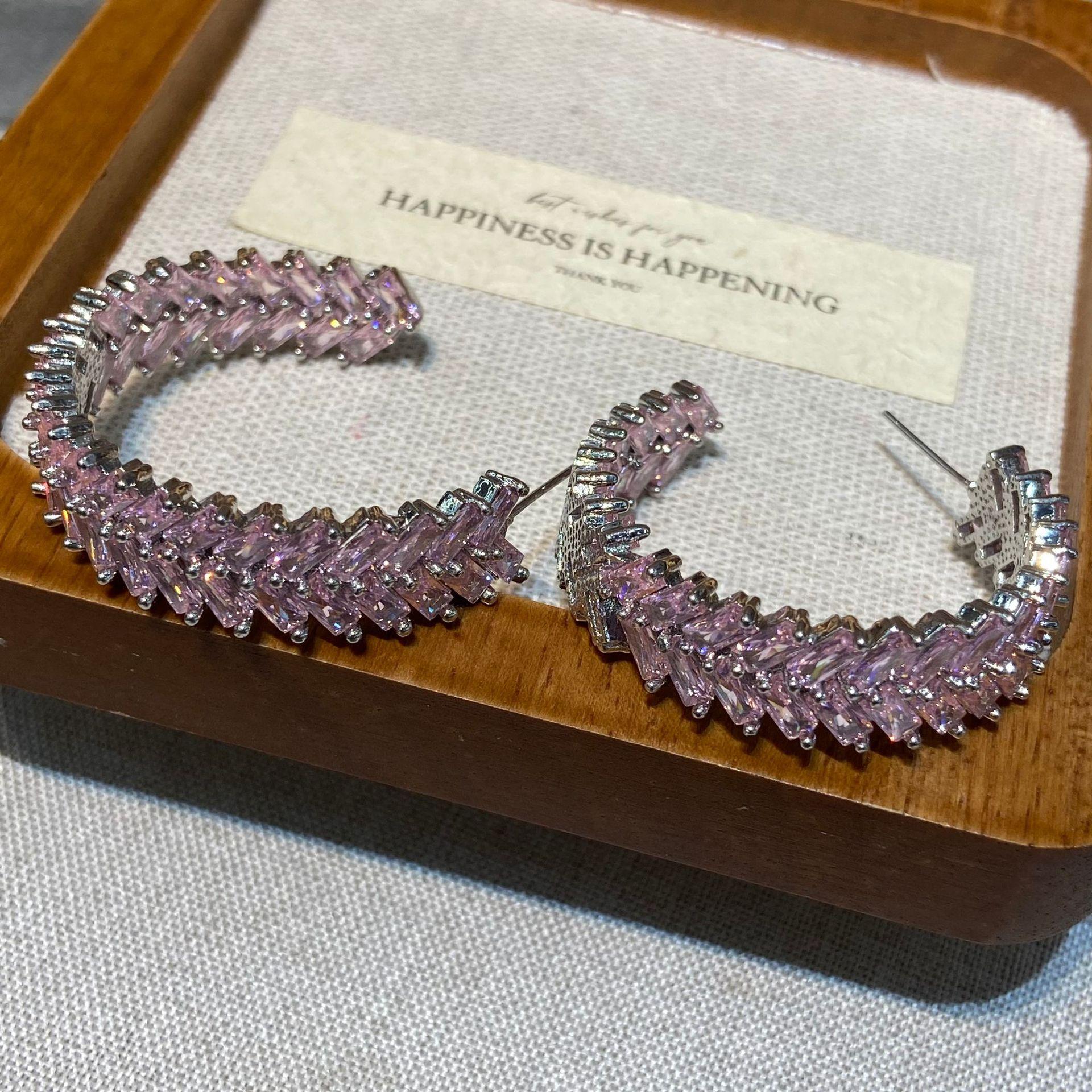 Zircon Earrings Exquisite Elegant Women Jewelry