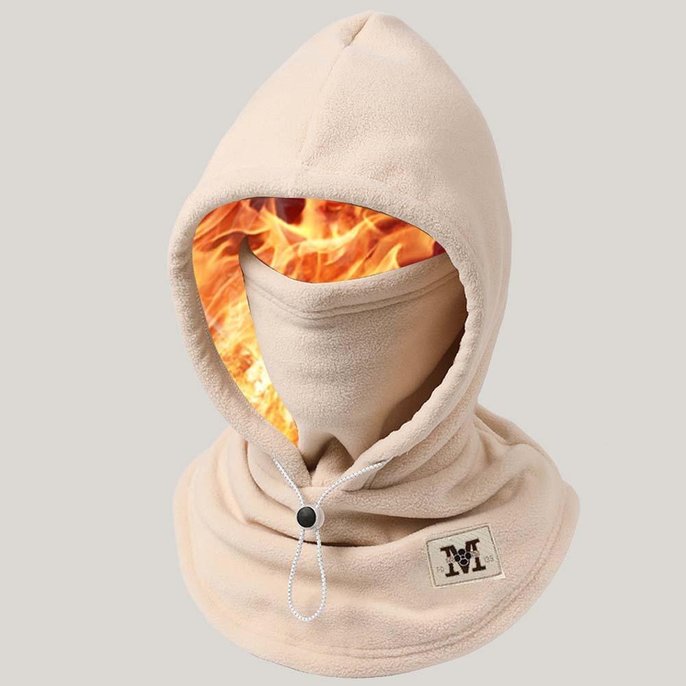 Thermal Hooded Neck Drawstring Pullover Cap Casual Helmet Hat Ski
