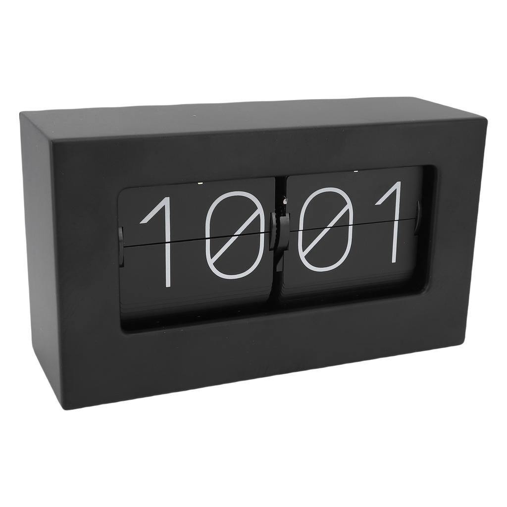 Retro Style Flip Clock Auto Page Turning Mechanical 24H Stainless Steel Home Office Desk Decoration