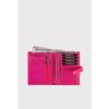 Helsinki Fuchsia Women's Card Holder Wallet with External Belt Closure and Zipper and Coin Pocket
