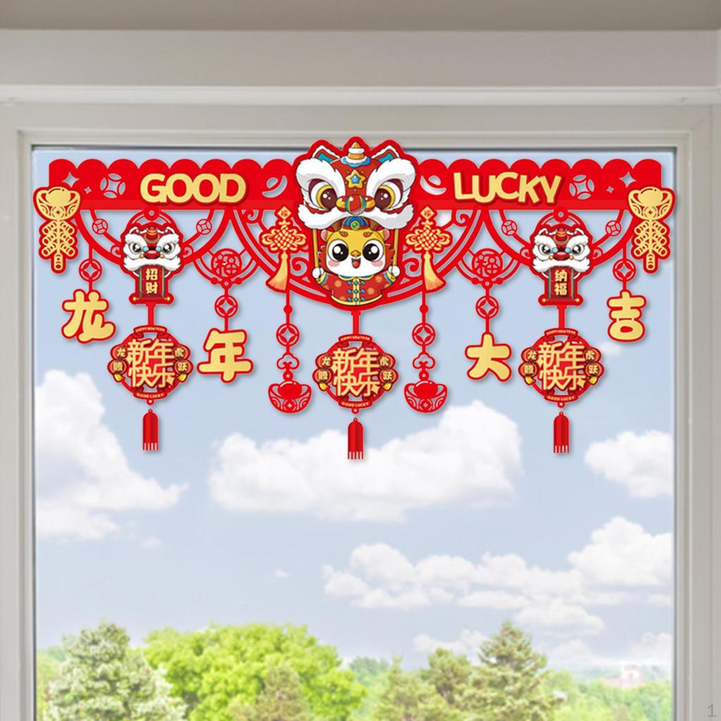 Chinese Lunar Year Decoration Door Curtain Blessings with Tassels Ornament for