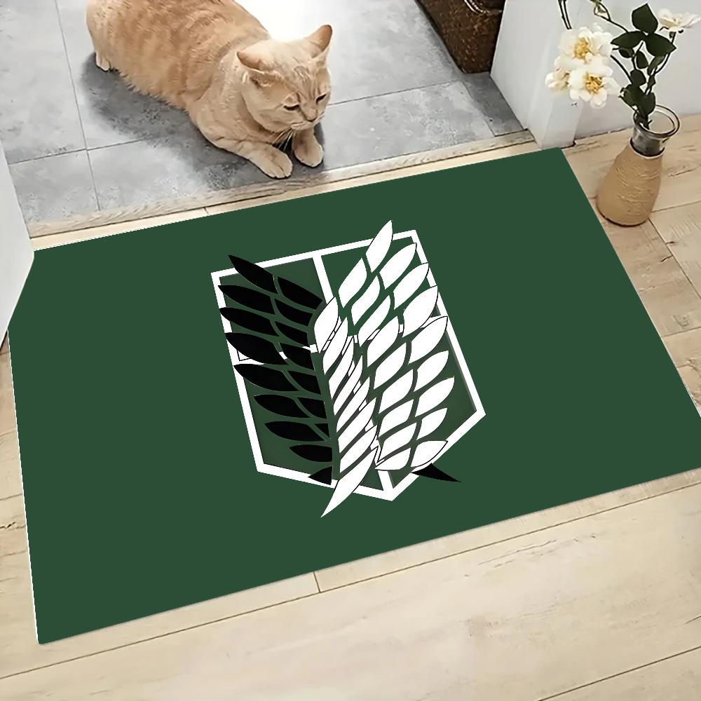 Anime A-Attack On Titan Floor Mat Graphic Printed Flannel Doormats for Bathroom Kitchen Entrance Carpet Home Decor