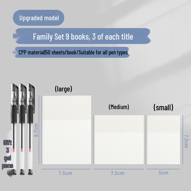 Transparent Sticky Notes: Writable, Adhesive, and Tearable Notepads Perfect for Students To Jot Down Notes and Highlight Key Points.