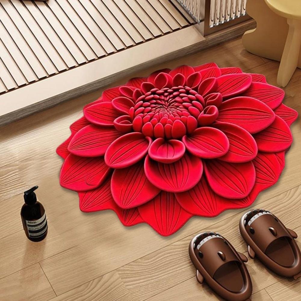 Special-shaped 3D Flower Carpet Non-slip Bathroom Floor Mat for Living Room Tea Table Bedside