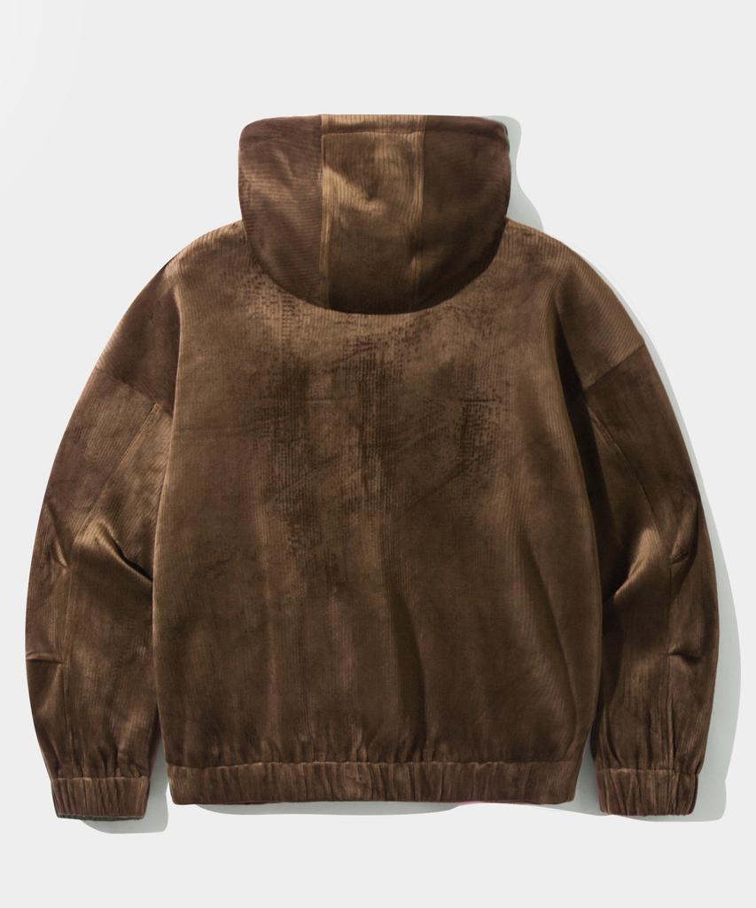 Dimitri Black 2Way Essential Corduroy Hooded Zip-Up_Brown
