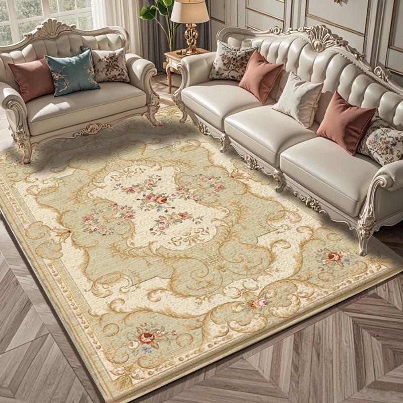 Bardzo Duże Europejskie Klasyczne Dywany Obszarowe Królewski Niebieski Złoty Wzór Kwiatowy do Luksusowego Wystroju Wielkiego Salonu