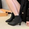 2024 Hot Sale Ladies Shoes Ankle Women's Boots Fashion Back Zip Office and Career Sexy Pointed Toe Plus Size Shoes for Women