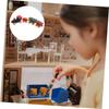 1/12 Miniature Wood Train Toy with Vibrancy Color Carriages and Metal Hooks for Doll House Scene Display Enhancement