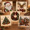 Kit Artistico Pittura Diamante Perle di Natale con Cornice Kit Artigianale con Perle di Perla Fai da Te Punti Diamante Pietre Preziose per Decorazione Murale Domestica
