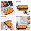 Pencil Bag Lightweight Strong Polyester Fabric Zipper Closure with Main Storage Mesh Pocket and Organized Pen Holders for Students
