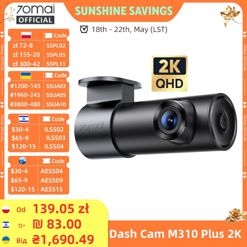 AWT1 70mai Dash Cam M310 Plus 2K 1440P 143°FOV F1.55 Smart Voice Control 24H Parking Guard Night Vision 70mai M310 Plus 2K Car DVR