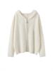 Women's Retro Cashmere Hooded Knit Sweater - Autumn/Winter Loose Zip Cardigan