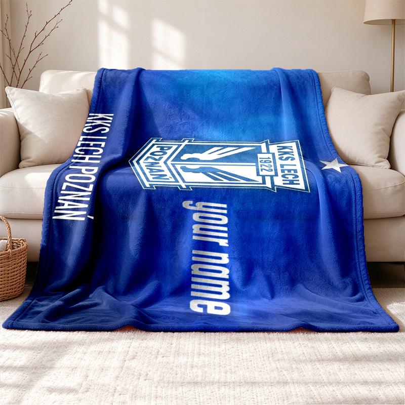 KKS Lech Poznan Customizable name outdoor blanket soft cozy and warm Multi-purpose office blanket outdoor camping and travel blanket all