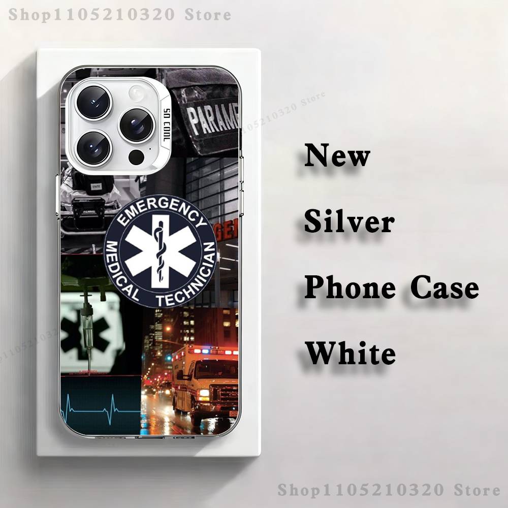 

EMT EMS Ambulance Phone Case For iPhone 17,16,15,14,13,12,11,Pro,XS,Max,Plus,Mini,SE4,E white Matte Shockproof Cover iPhone13PROMAX