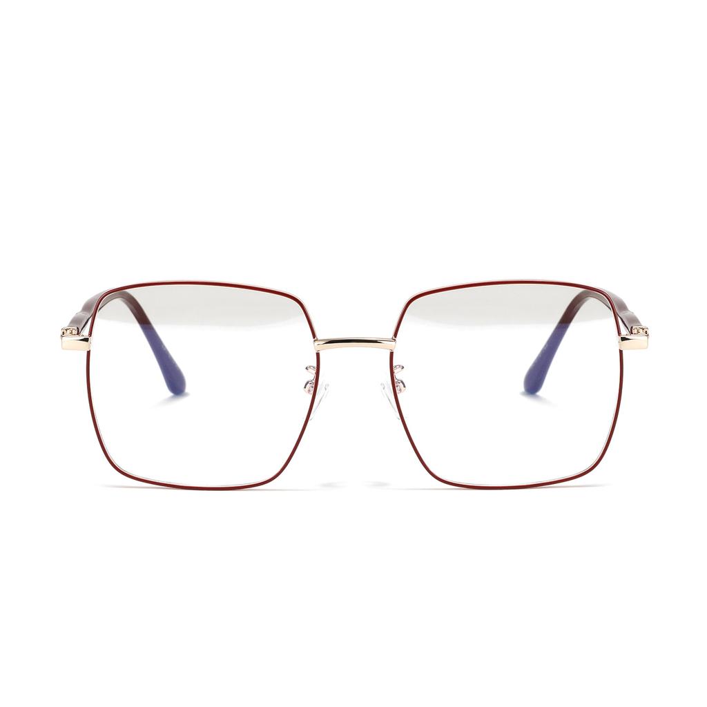 Large Frame Glasses Men'S Metal Square Frame Plain Mirror Large Face Flat Mirror Women Ins