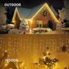 96LEDS Solar Curtain Icicle Light Outdoor Eaves Decor String Lights Garlands Garden Party Yard Christmas Decoration Holiday