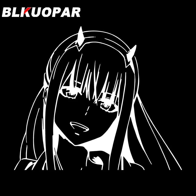 BLKUOPAR Zero Two Smile Anime Car Stickers Personality Peeker Cute Car Label Waterproof Sunscreen Silhouette Decal Decoration