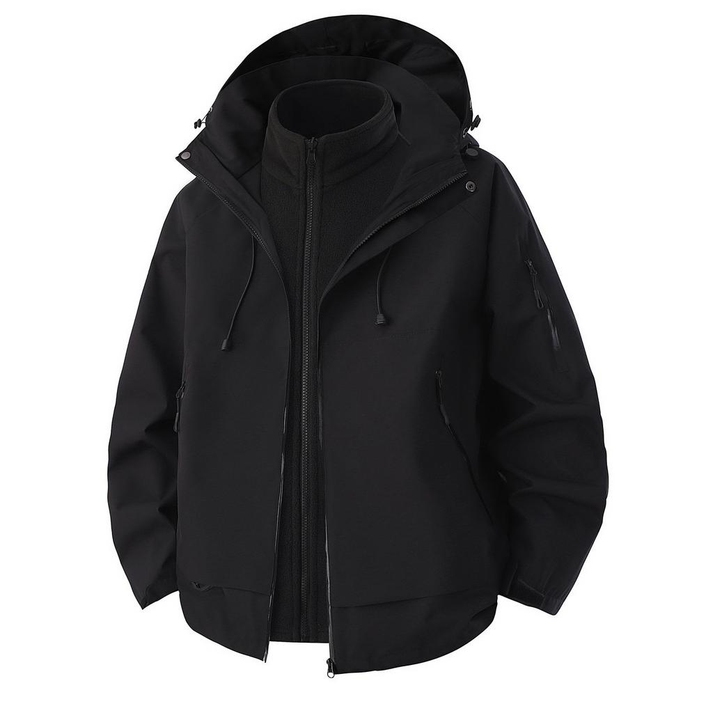 Couple Large Size Three-in-one Men's Jacket Windproof Jacket Large Size Removable Two-piece Cover