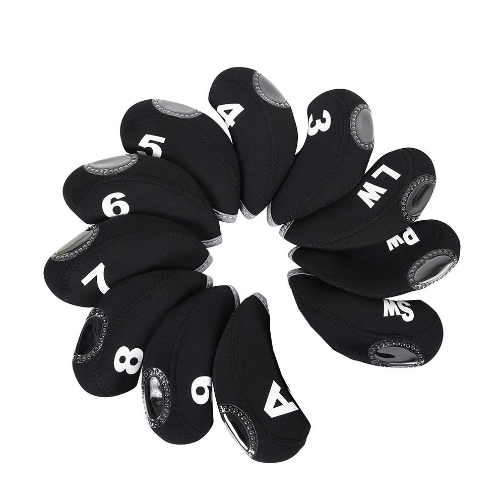 11Pcs Golf Club Covers RH For Callaway Iron Headcovers Black 3-LW Protector New