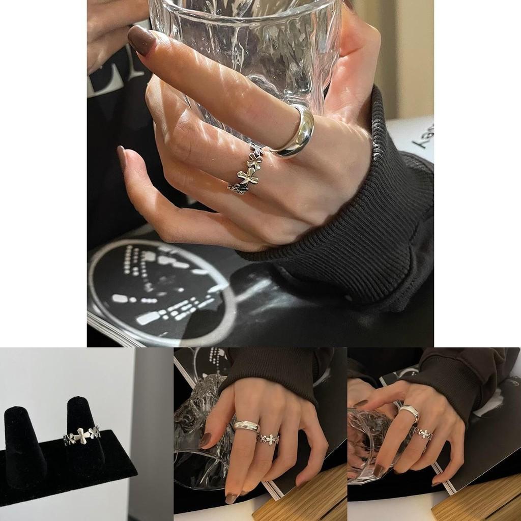 Sleek Dongdaemun Korean Cross Ring For Women Fashion Forward Adjustable Lightweight Accessory