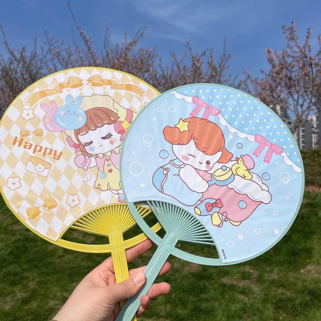 Three-Piece Fan Set: Cute Cartoon Summer Hand Fans