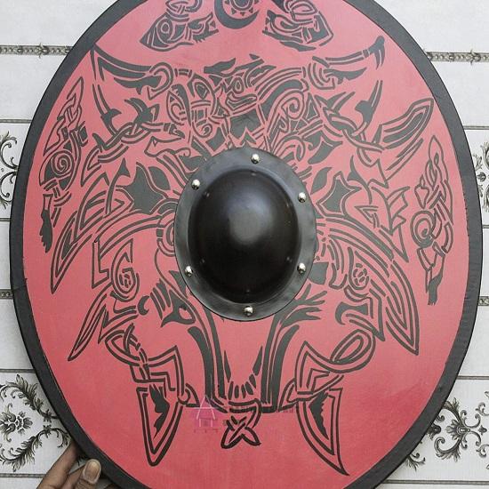 

Деревянный щит 60,96 см Средневековый щит Тяжелый металлический щит викинга