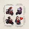 1 Set  Cool and Handsome Leather Couple Motorcycle Driver 2 Stickers Photo Albums Planner Journal Scrapbooking Stationary